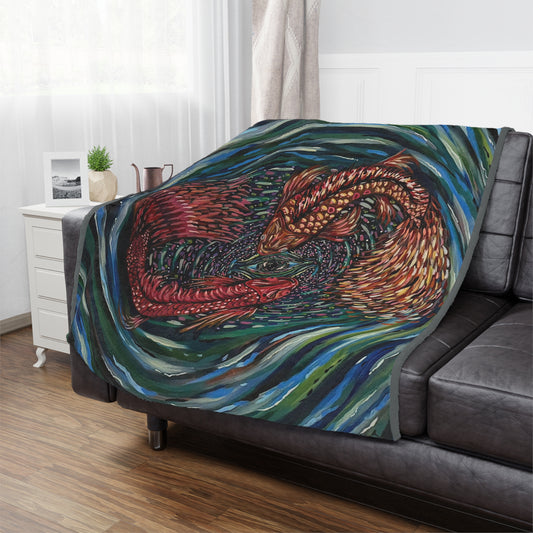 Koi Whirlpool Blanket-Koi Fish Cozy Blanket, Home Decor