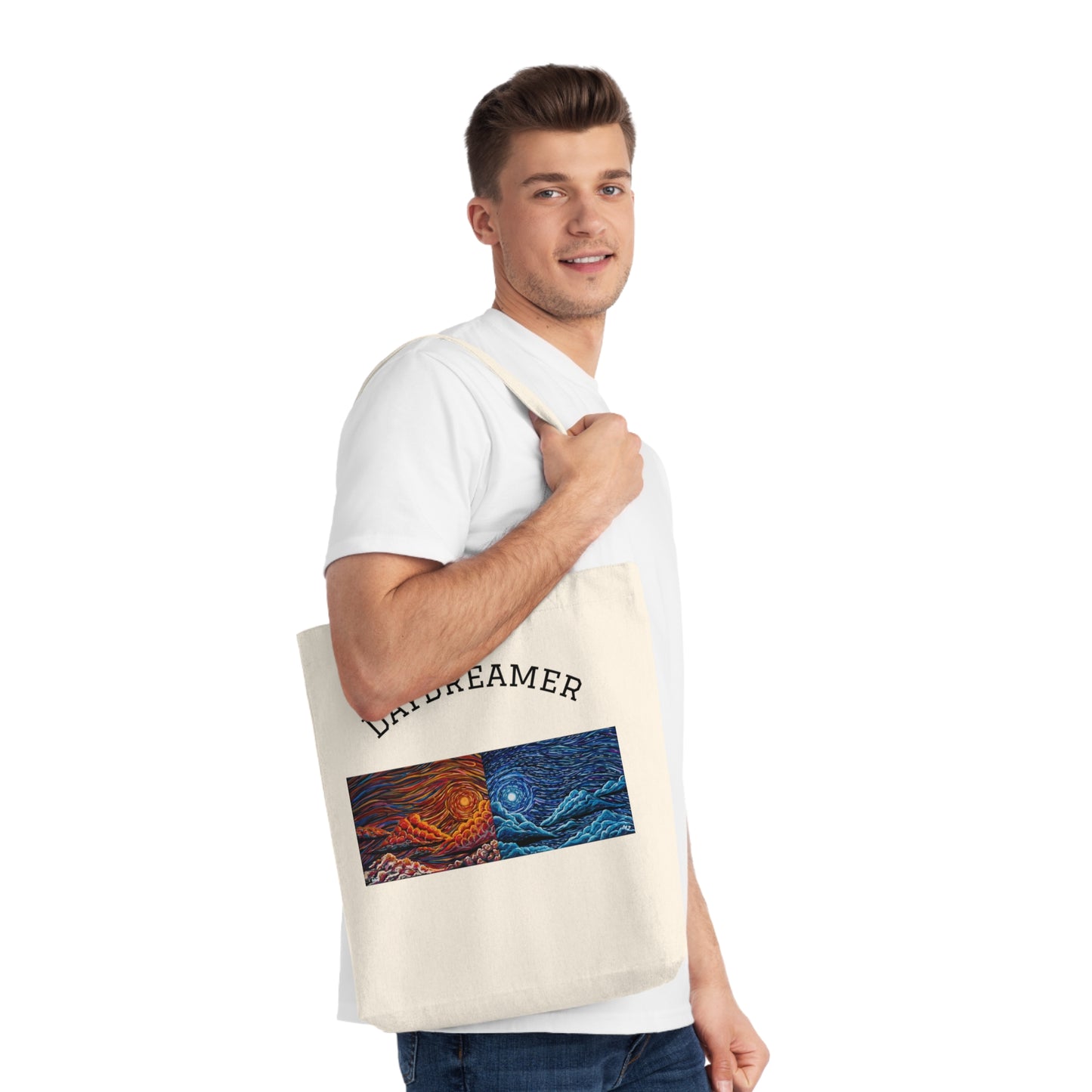 Woven Tote Bag - Daydreamer, Artsy Beach Bag, Tote Bag