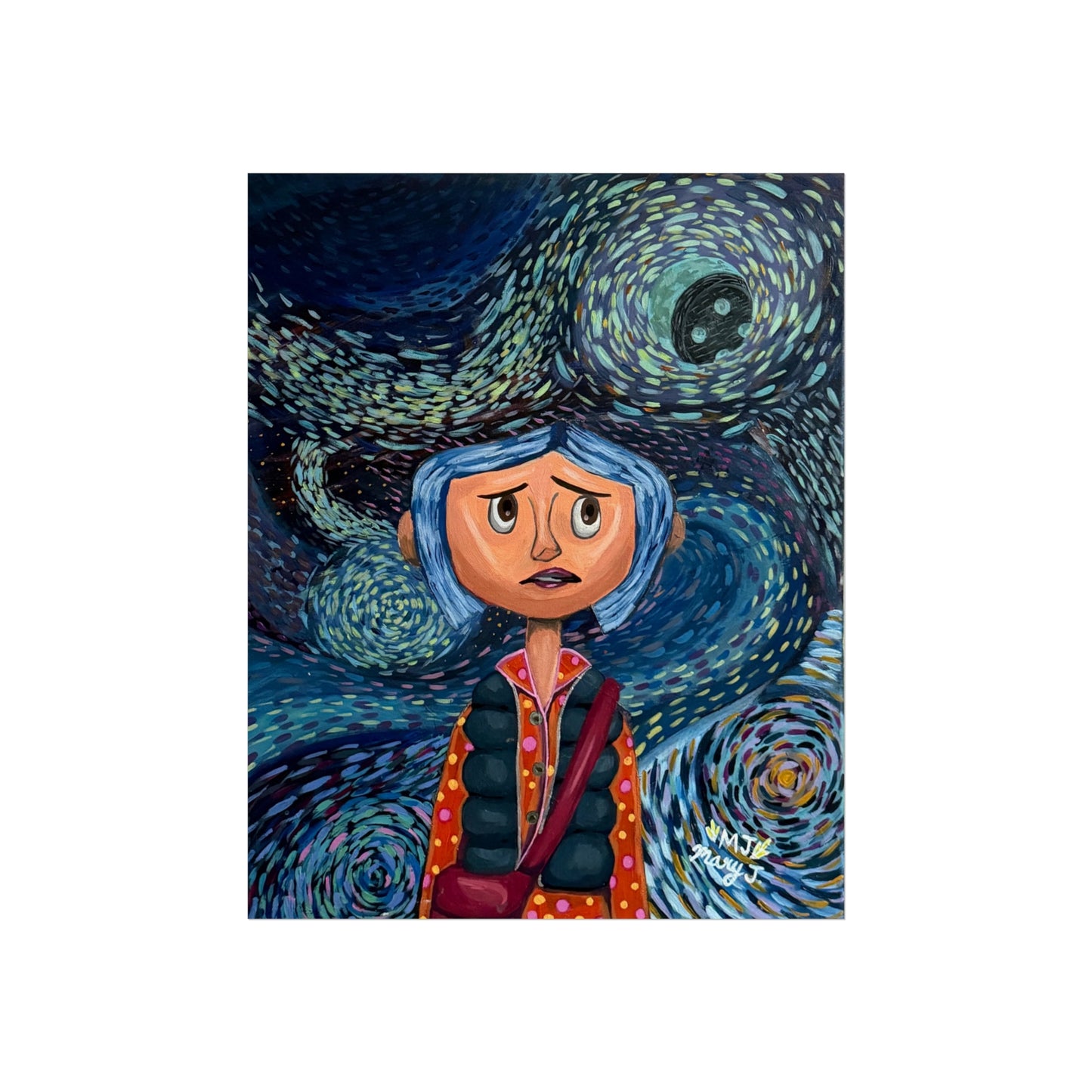 Coraline Fan Art Poster Copy of Original Acrylic Painting