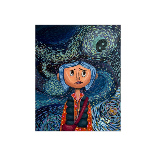 Coraline Fan Art Poster Copy of Original Acrylic Painting