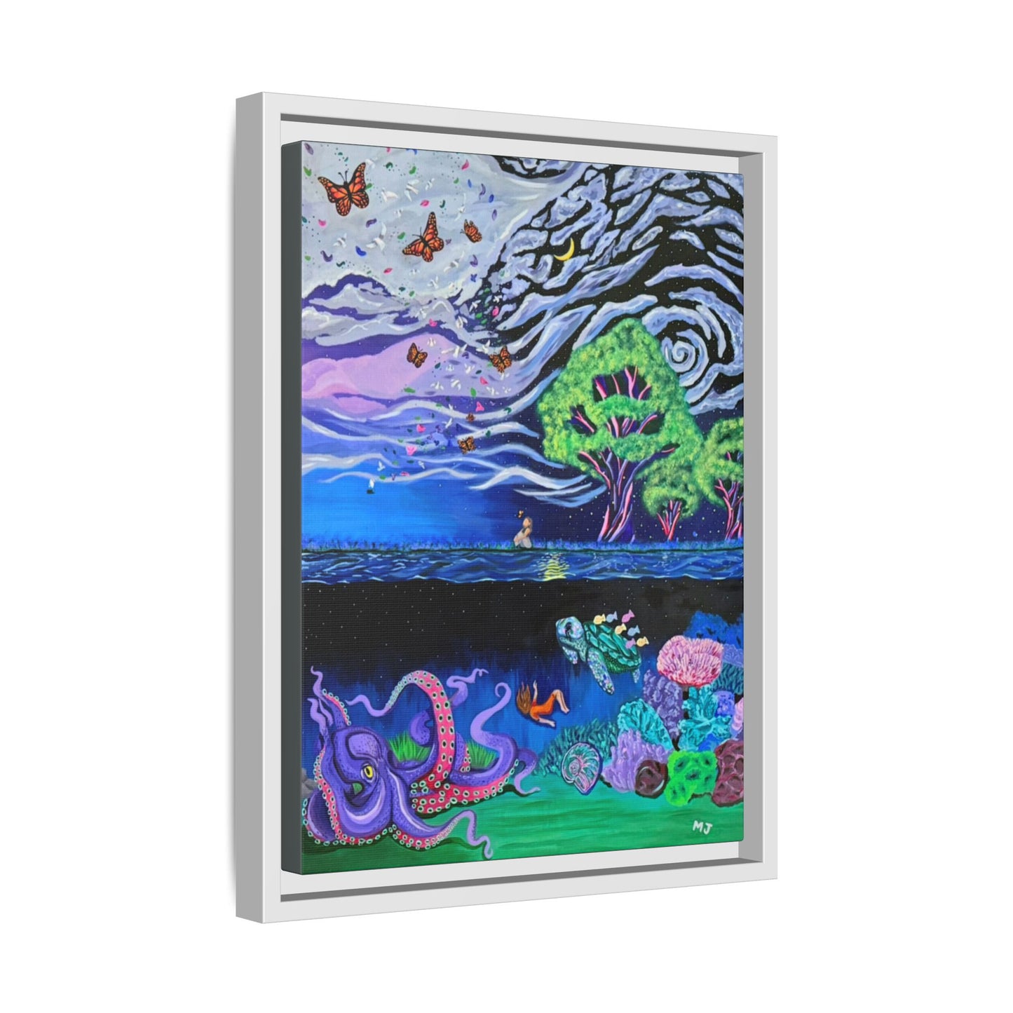 The Depth of Becoming- Printed, Framed Copy of Original Acrylic Painting, Unique Home Decor, Office Decor