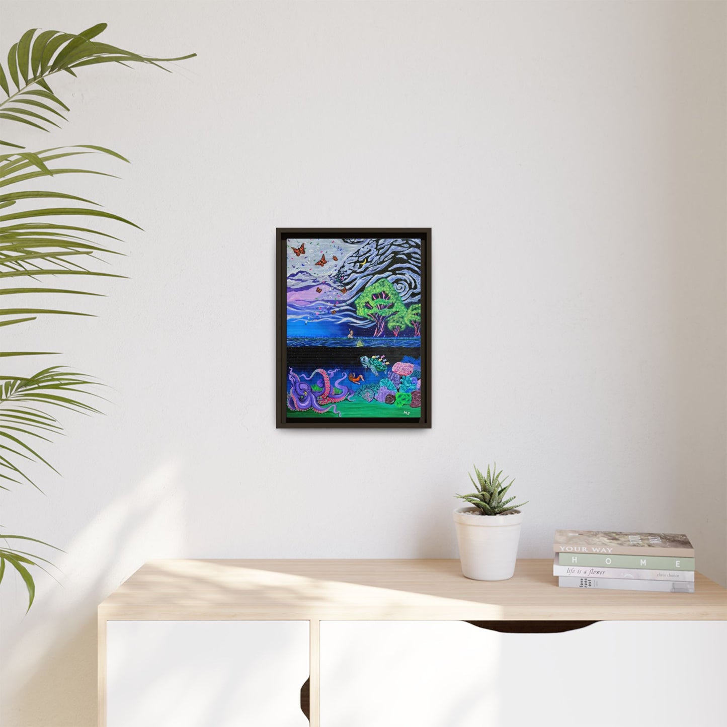 The Depth of Becoming- Printed, Framed Copy of Original Acrylic Painting, Unique Home Decor, Office Decor