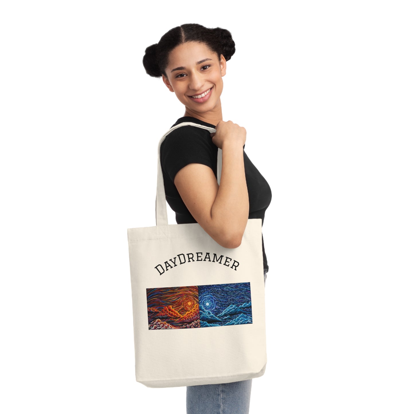 Woven Tote Bag - Daydreamer, Artsy Beach Bag, Tote Bag