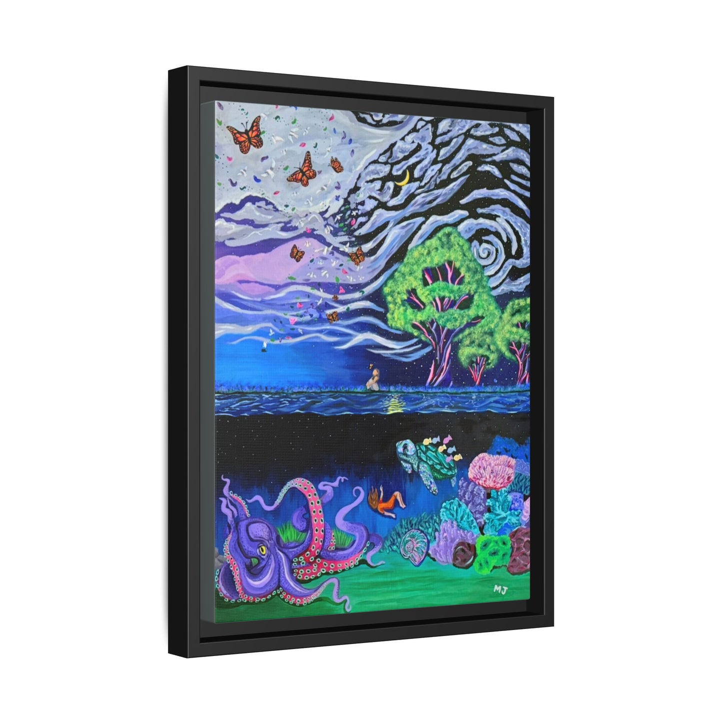 The Depth of Becoming- Printed, Framed Copy of Original Acrylic Painting, Unique Home Decor, Office Decor