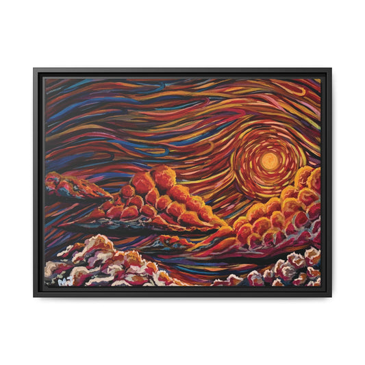 Vibrant Sunset Framed Canvas Art, Colorful Wall Decor, Home Office Art, Gift for Nature Lovers, Modern Art for Living Room