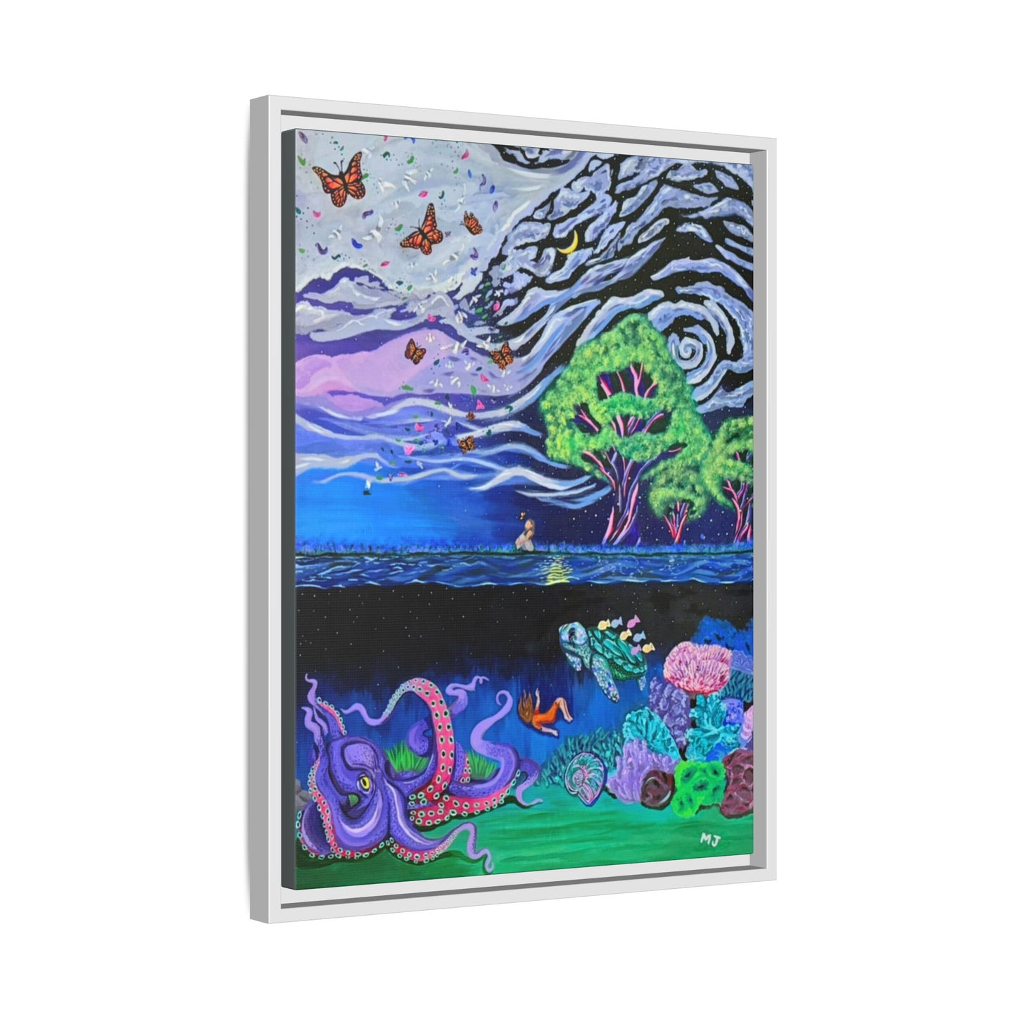 The Depth of Becoming- Printed, Framed Copy of Original Acrylic Painting, Unique Home Decor, Office Decor