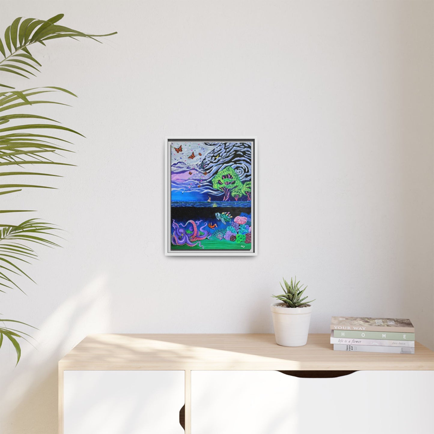 The Depth of Becoming- Printed, Framed Copy of Original Acrylic Painting, Unique Home Decor, Office Decor