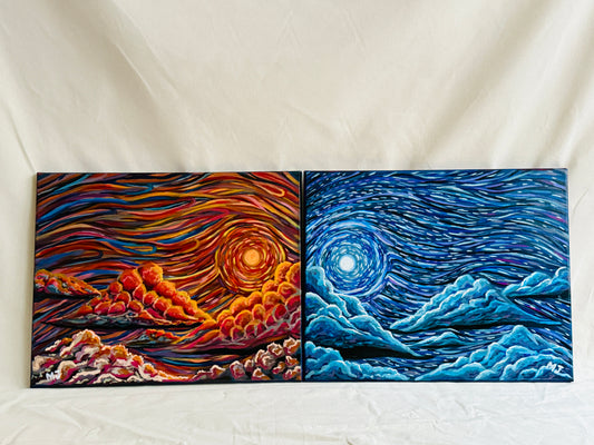 Mirrored Skies- Original Acrylic Painting