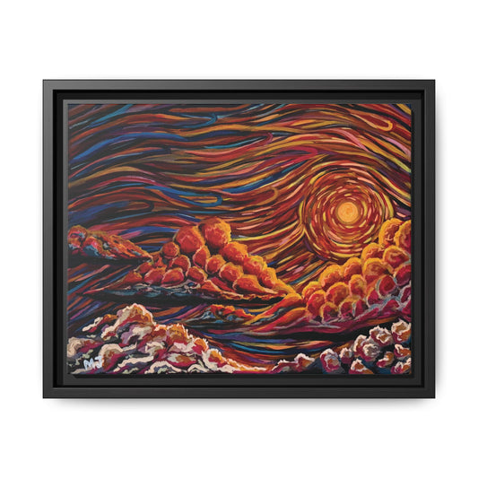 Vibrant Sunset Framed Canvas Art, Colorful Wall Decor, Home Office Art, Gift for Nature Lovers, Modern Art for Living Room