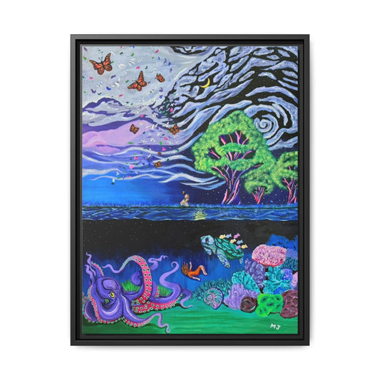 The Depth of Becoming- Printed, Framed Copy of Original Acrylic Painting, Unique Home Decor, Office Decor