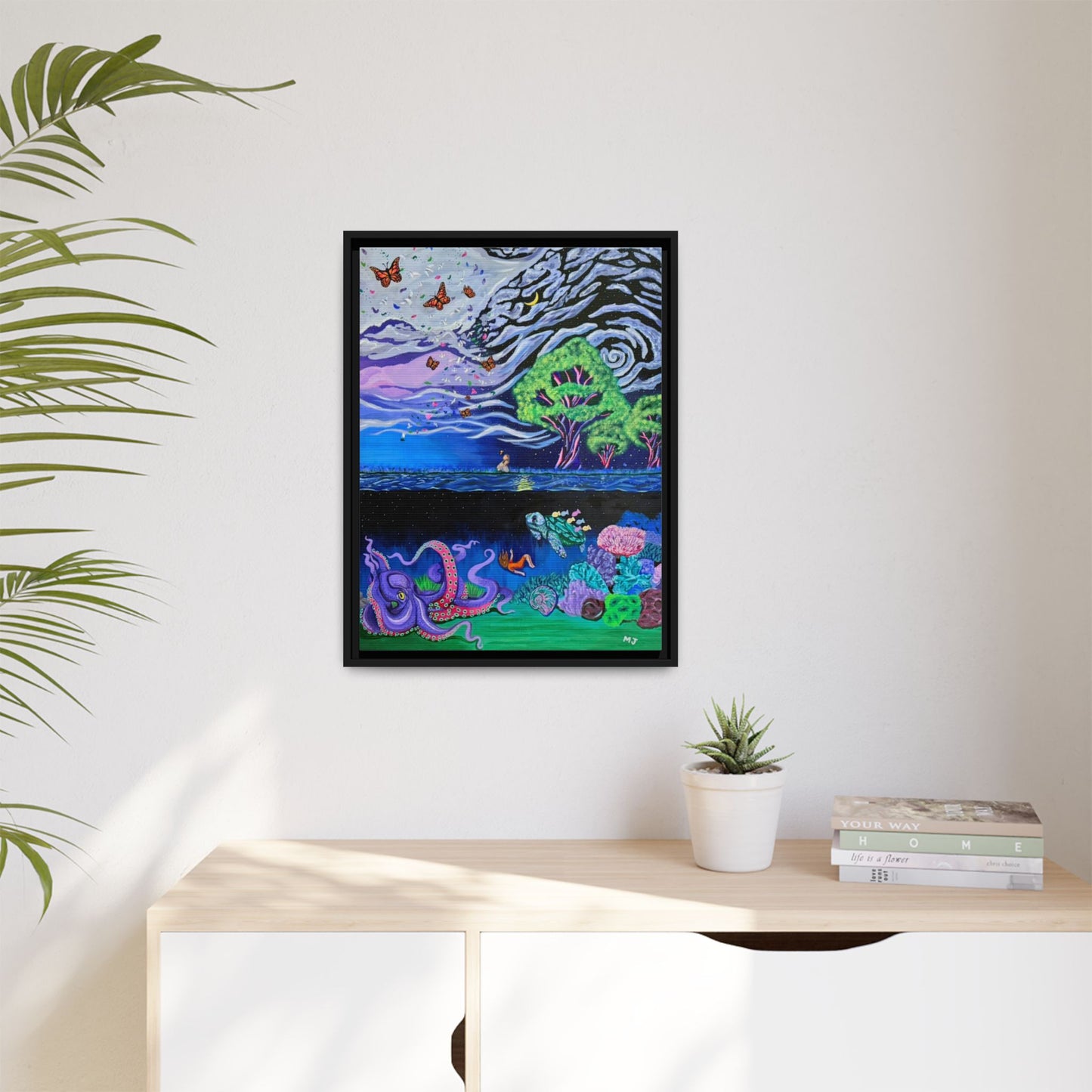 The Depth of Becoming- Printed, Framed Copy of Original Acrylic Painting, Unique Home Decor, Office Decor