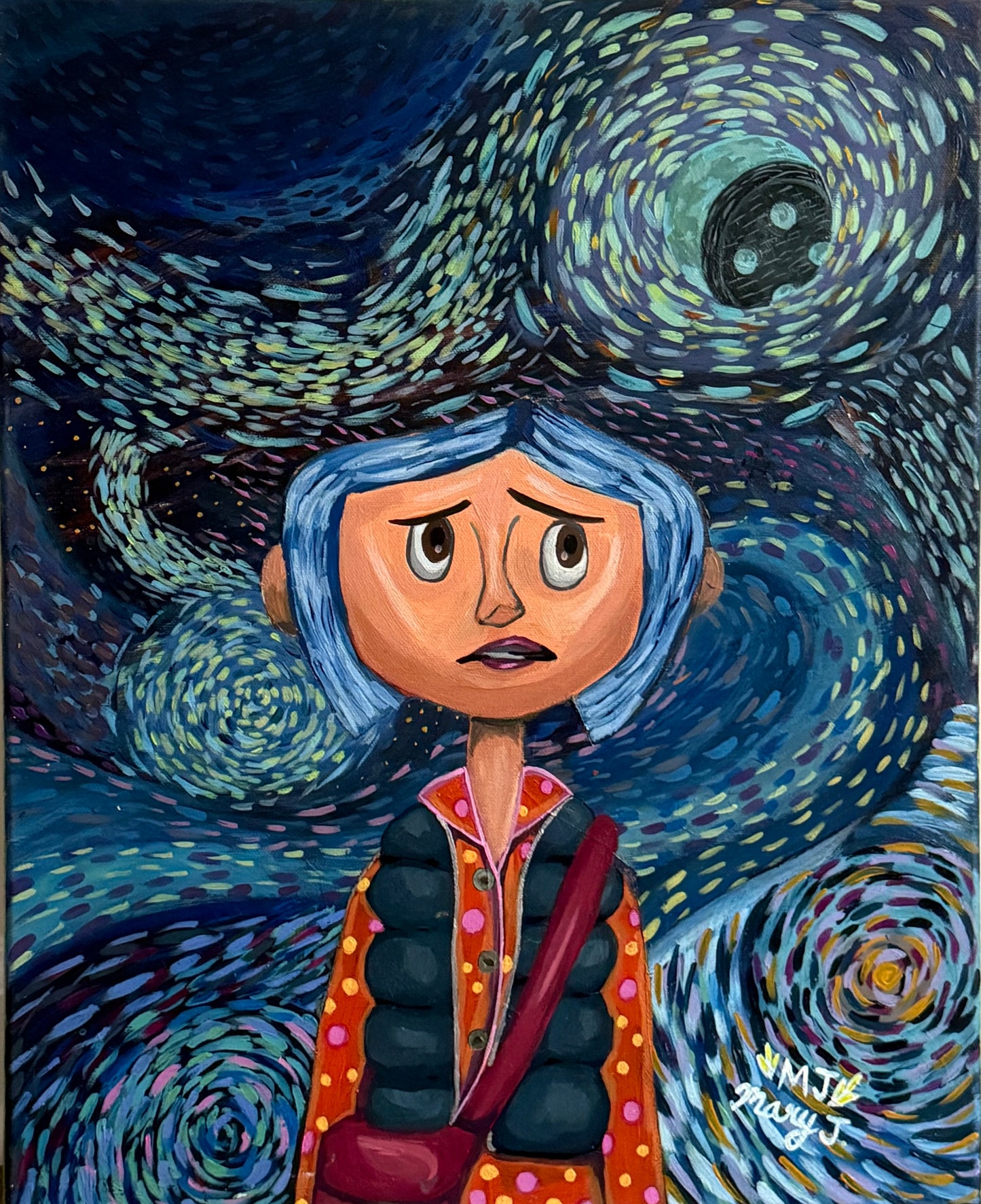 Original Acrylic Coraline and Wybie Fan Art