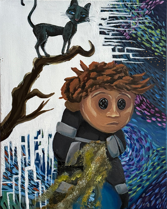 Original Acrylic Coraline and Wybie Fan Art