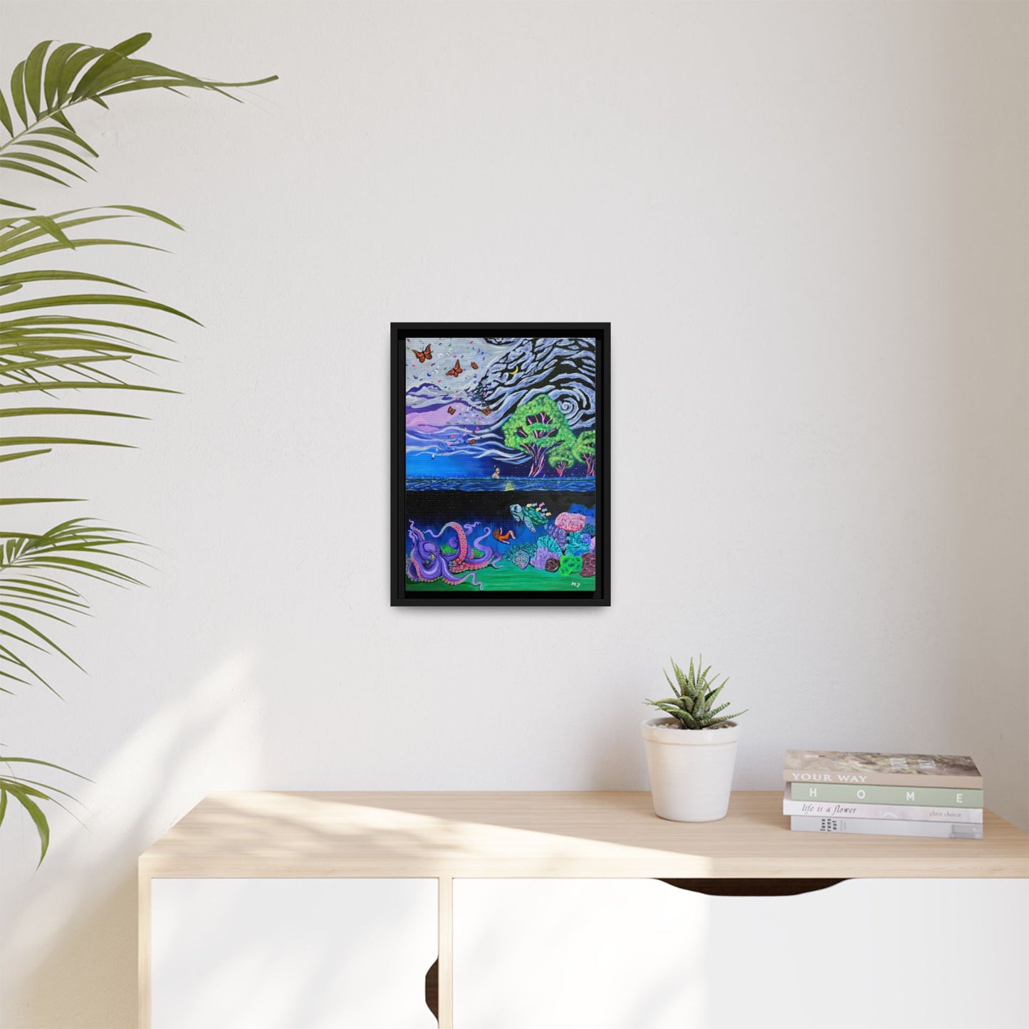 The Depth of Becoming- Printed, Framed Copy of Original Acrylic Painting, Unique Home Decor, Office Decor