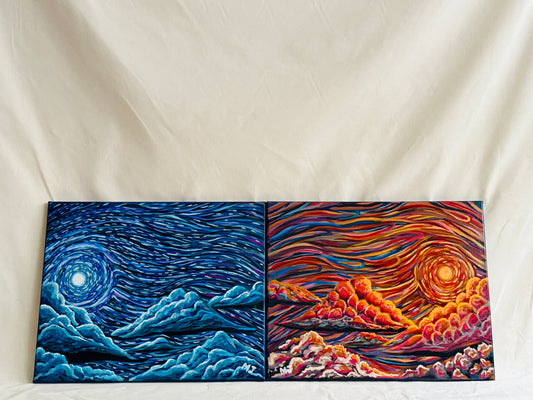 Mirrored Skies- Original Acrylic Painting